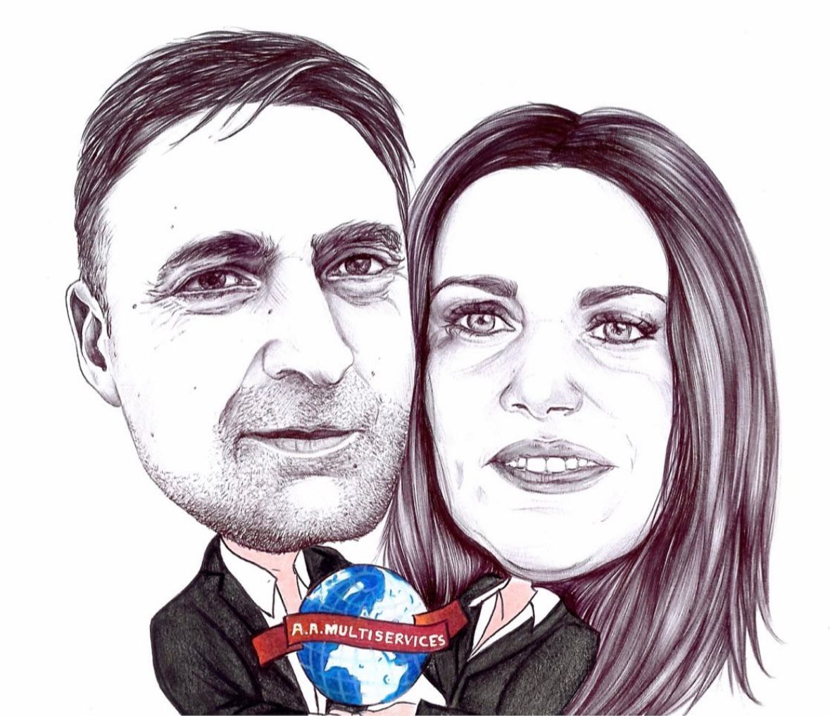 Caricatura dei titolari di A.A.Multiservices
